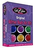 Kit Original de Tatuajes con Brillantina: Tatuajes temporales para niños y Adolescentes con 6 brillantinas Grandes y Plantillas Reutilizables